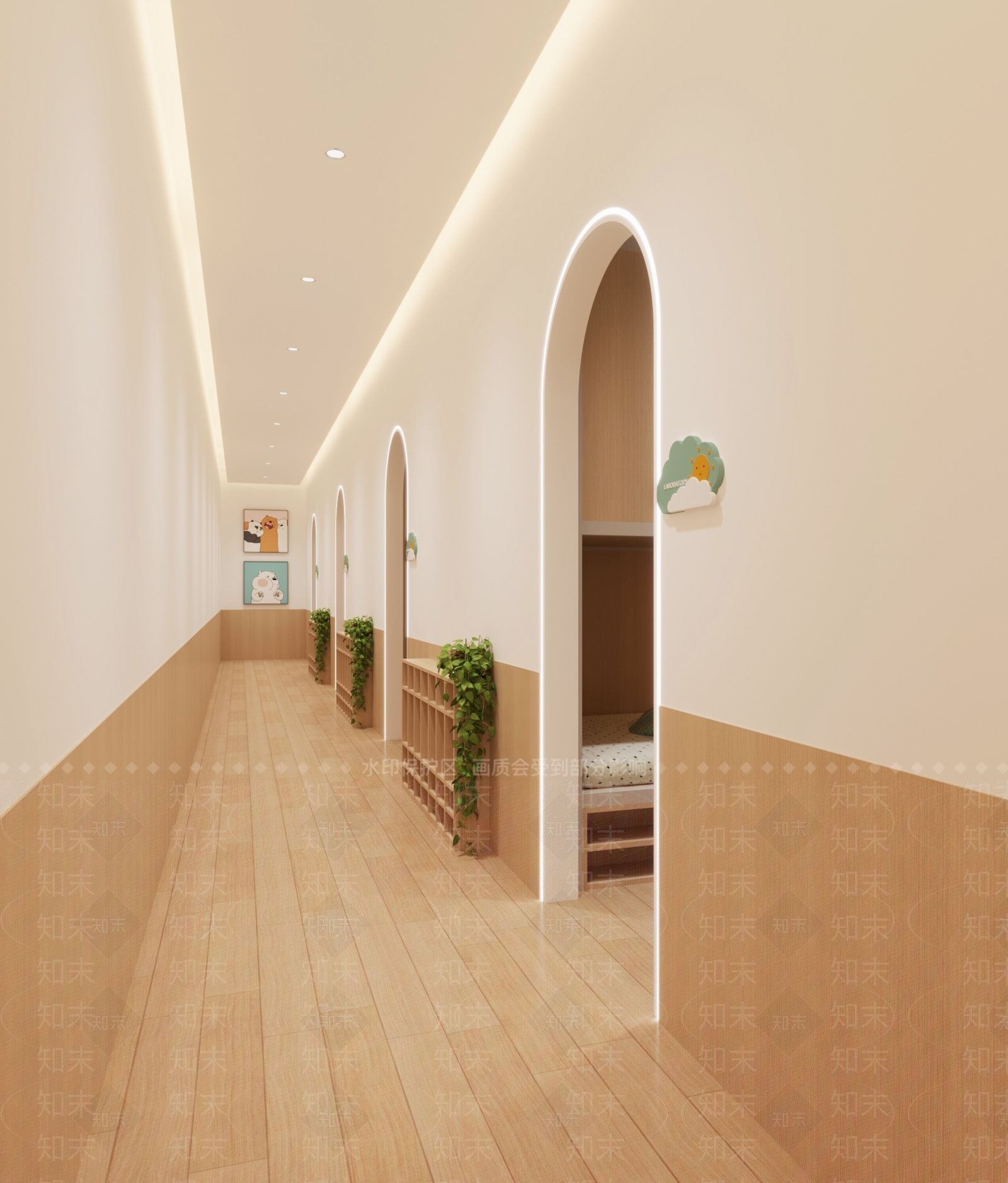 原木风学生宿舍3D模型下载【ID:1231378475】