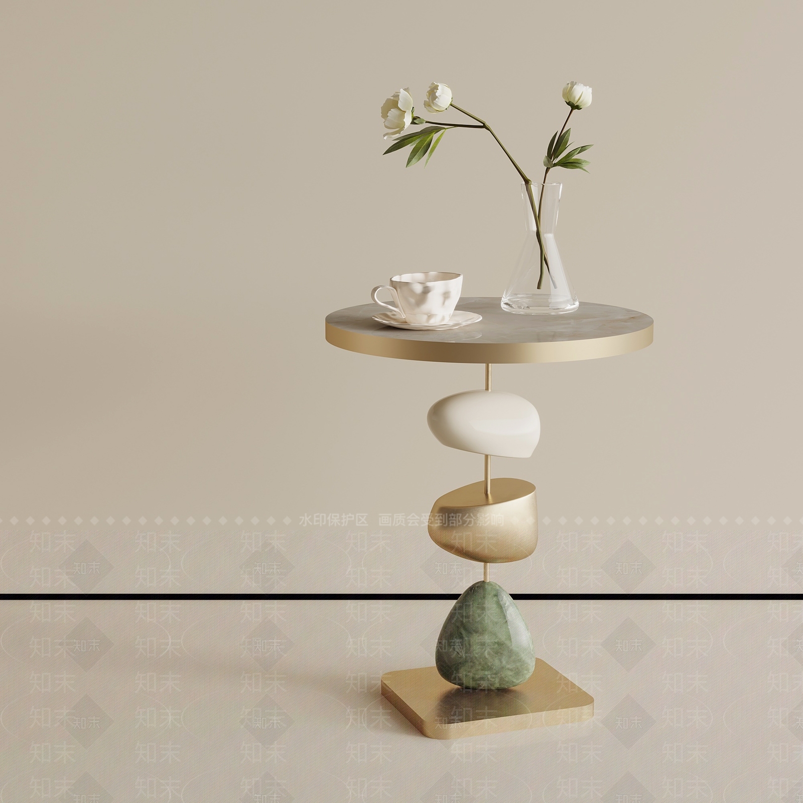 轻奢边几3D模型下载【ID:1231379811】