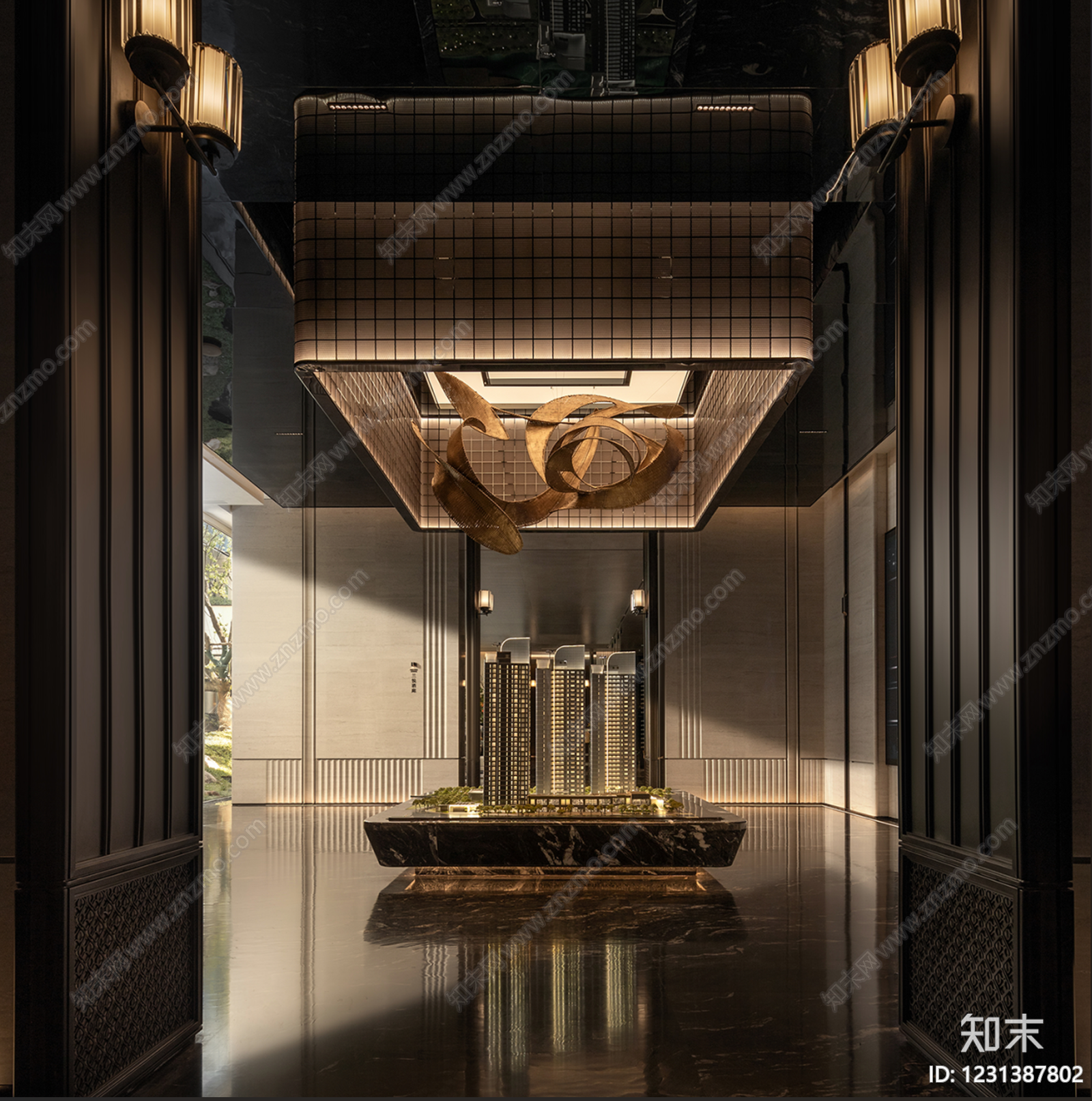 售楼处cad施工图下载【ID:1231387802】