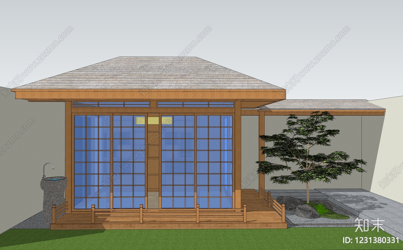 日式其他景观小建筑SU模型下载【ID:1231380331】