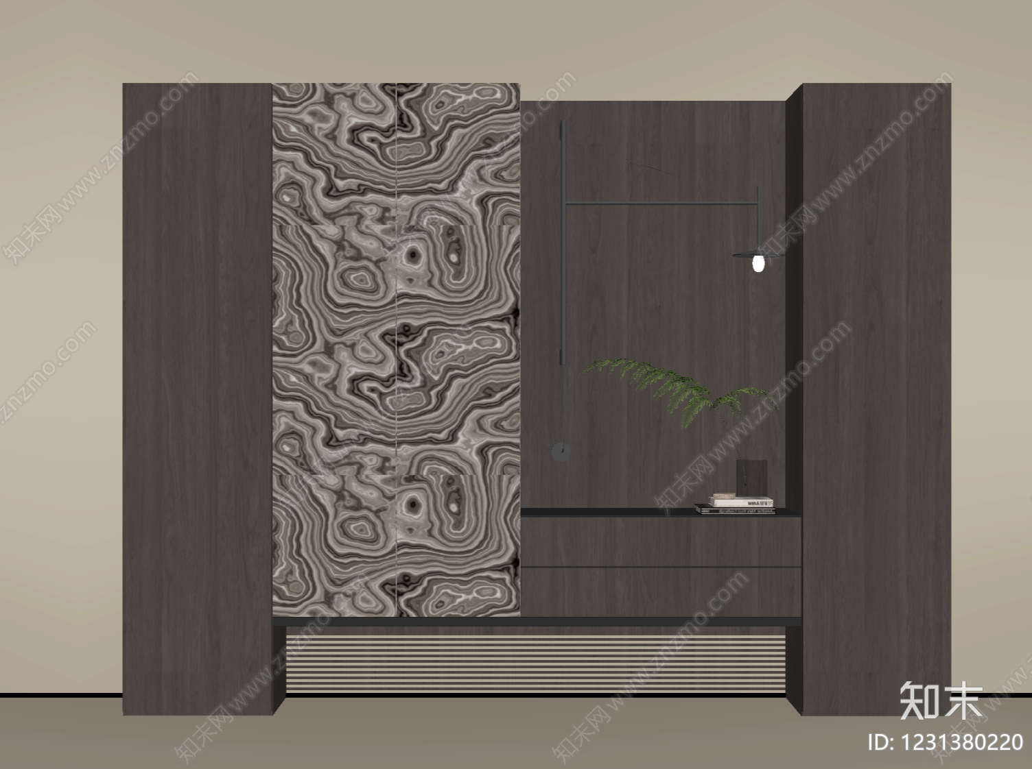 意式极简玄关柜SU模型下载【ID:1231380220】