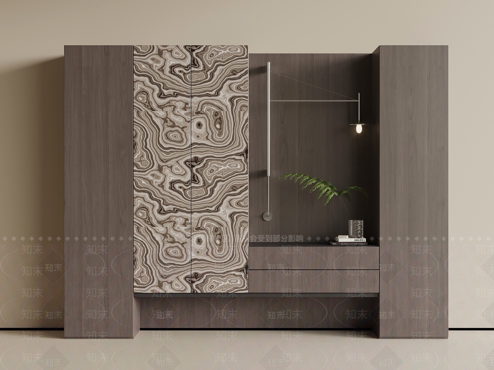 意式极简玄关柜3D模型下载【ID:1231380198】