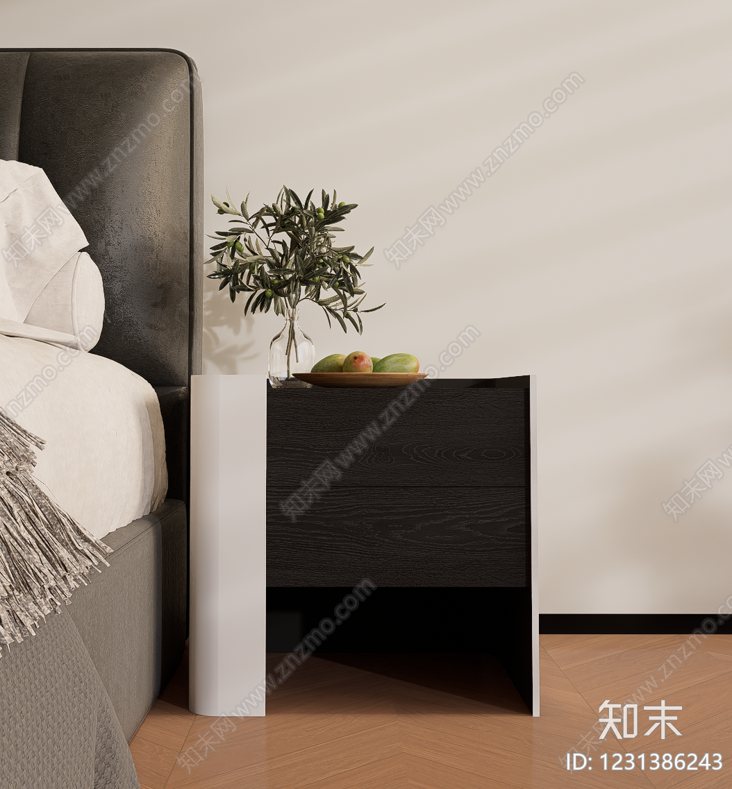 现代床头柜SU模型下载【ID:1231386243】
