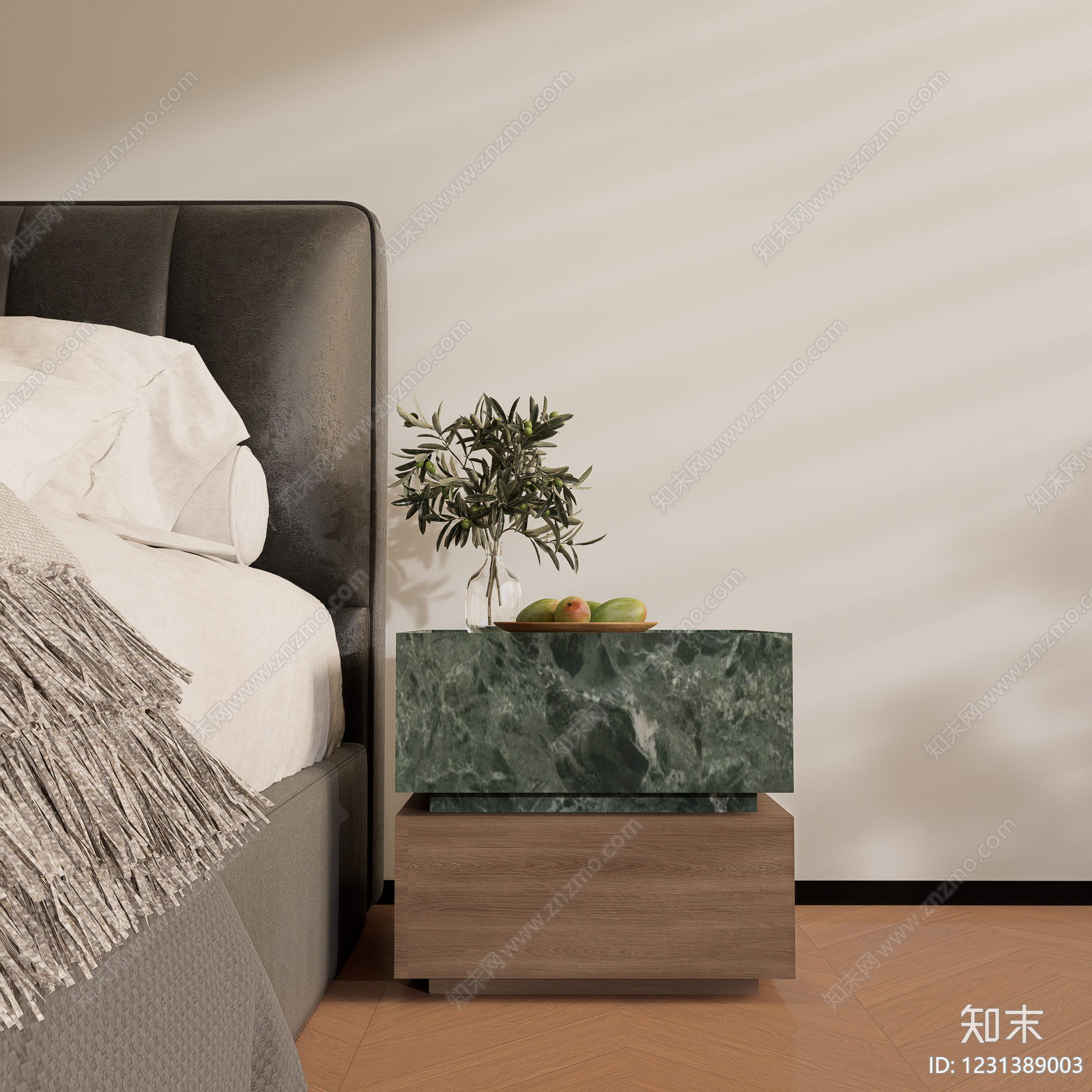 现代床头柜SU模型下载【ID:1231389003】