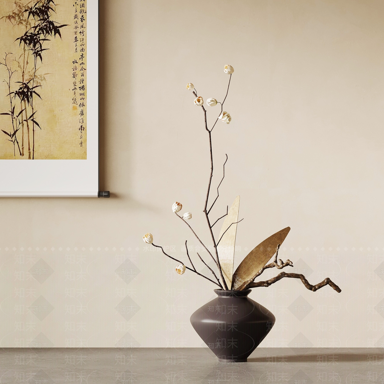 新中式花瓶3D模型下载【ID:1231395284】