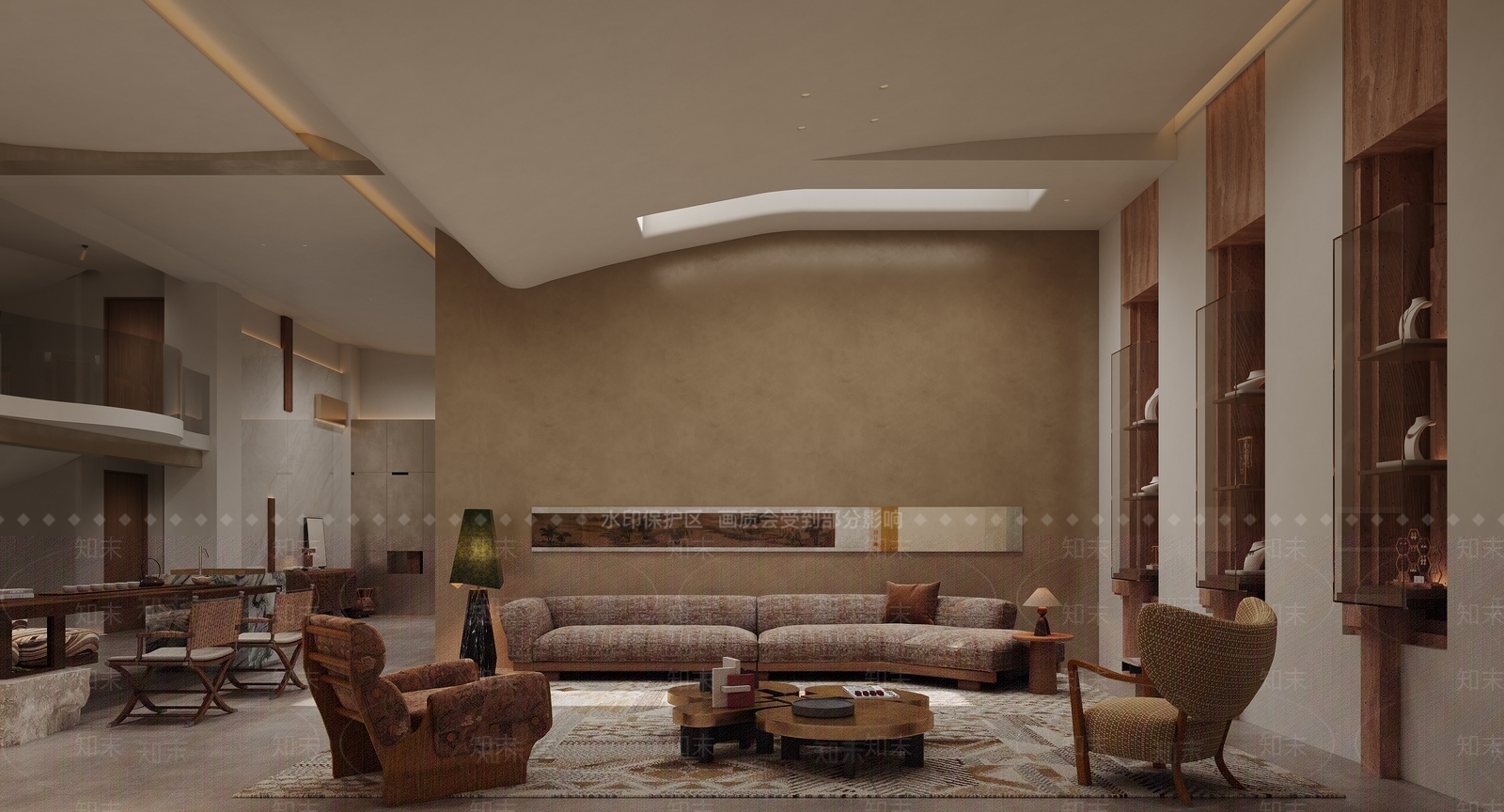 侘寂别墅客厅3D模型下载【ID:1231397683】
