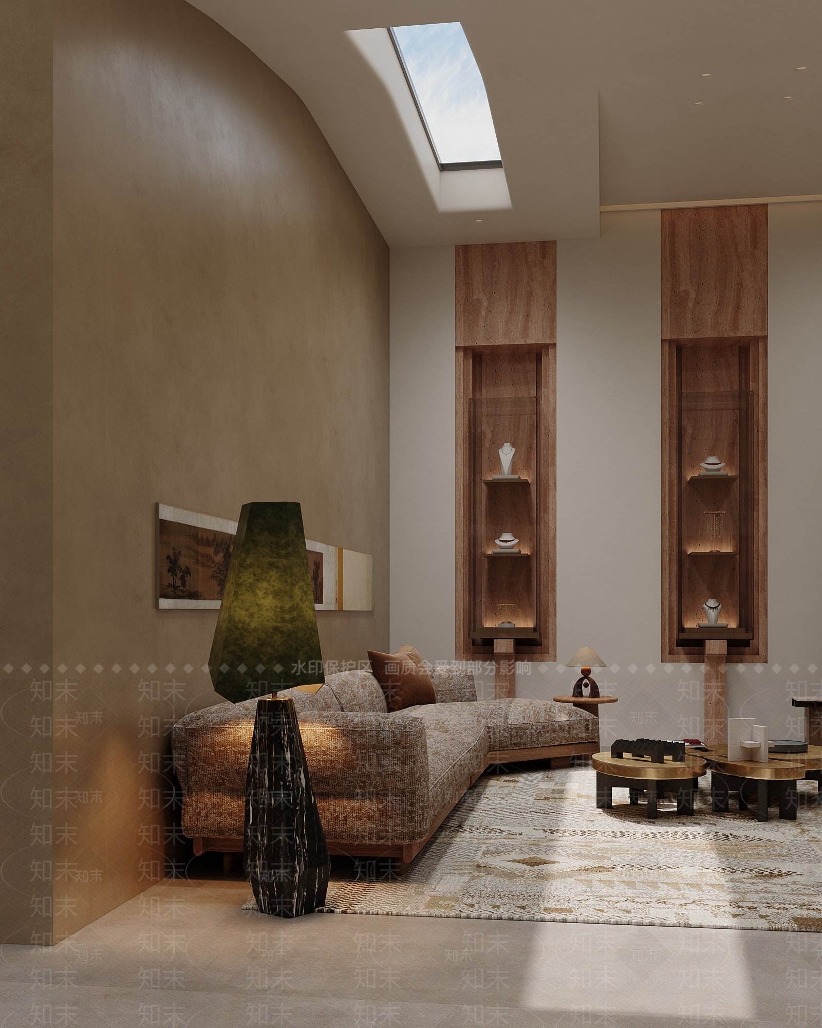 侘寂别墅客厅3D模型下载【ID:1231397683】