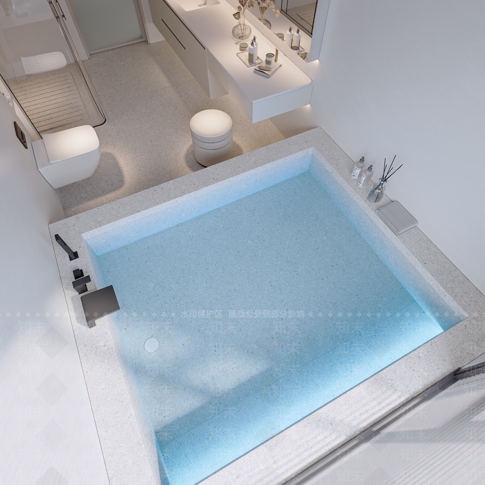奶油风卫生间3D模型下载【ID:1231400392】