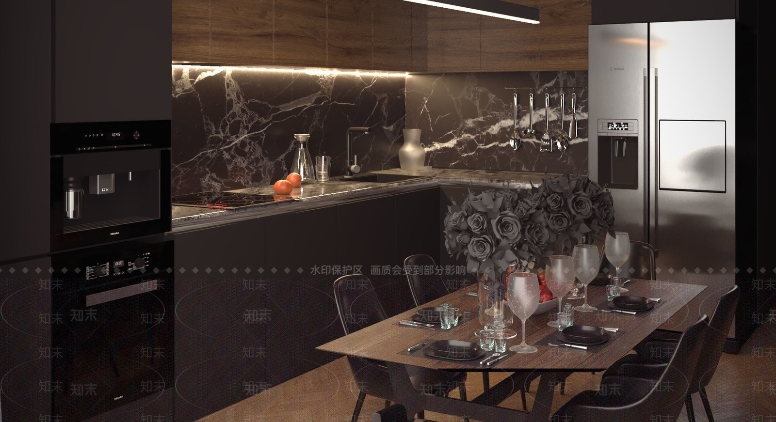 意式家居餐厅3D模型下载【ID:1231413767】