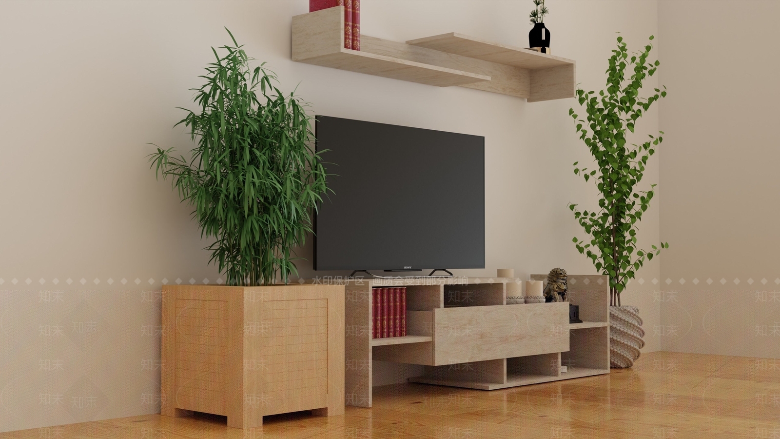 原木风电视柜3D模型下载【ID:1231415554】