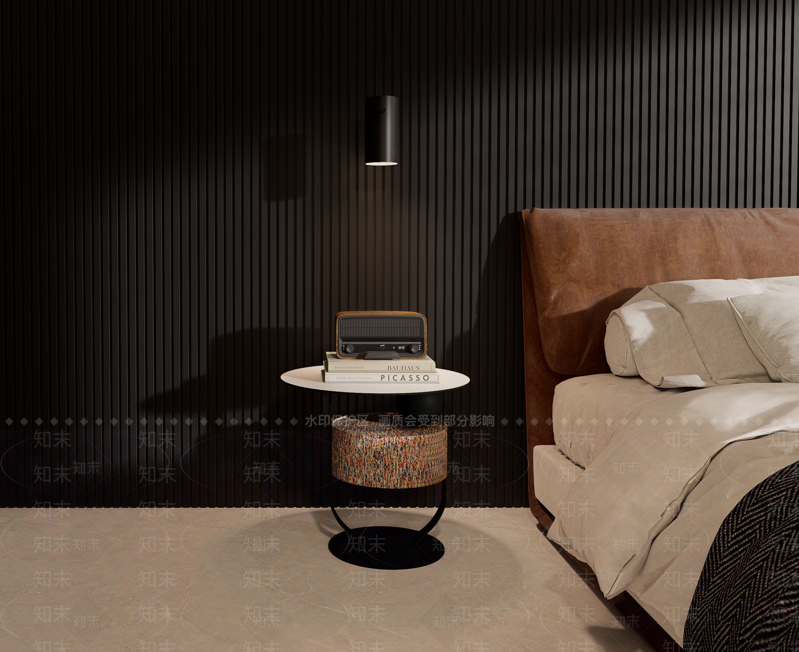 意式极简家居卧室3D模型下载【ID:1231426175】