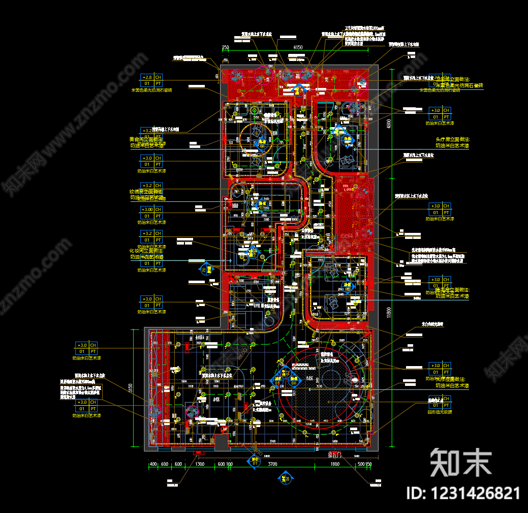 美容院cad施工图下载【ID:1231426821】