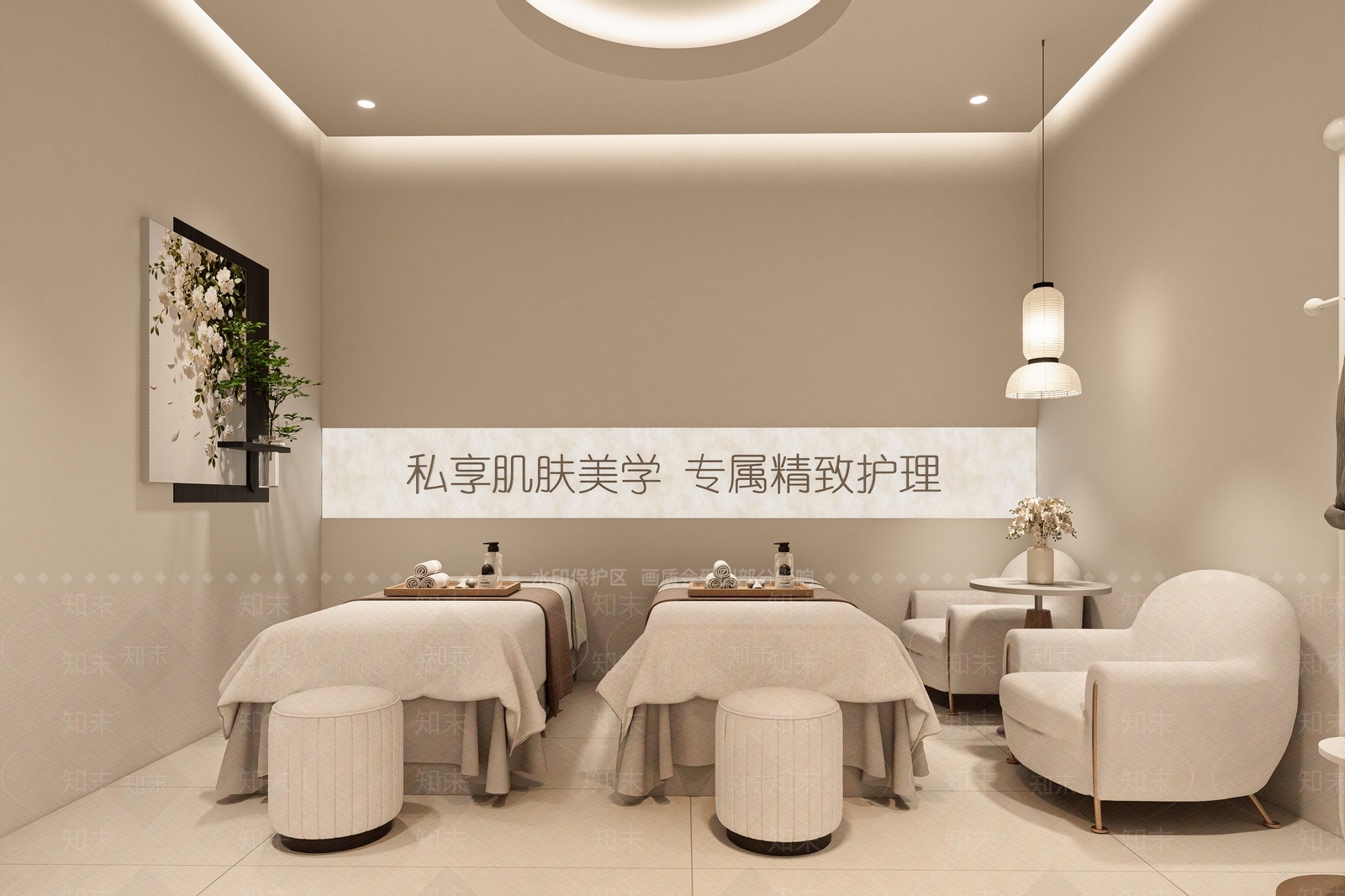奶油风美容院SU模型下载【ID:1231429197】