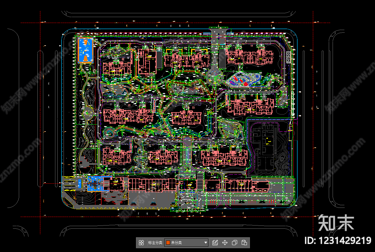 示范区景观cad施工图下载【ID:1231429219】