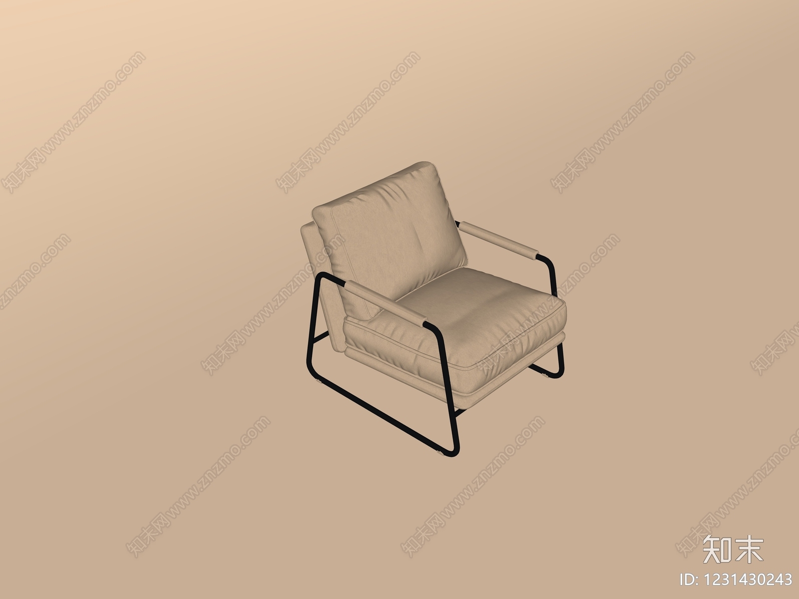 现代简约休闲椅SU模型下载【ID:1231430243】