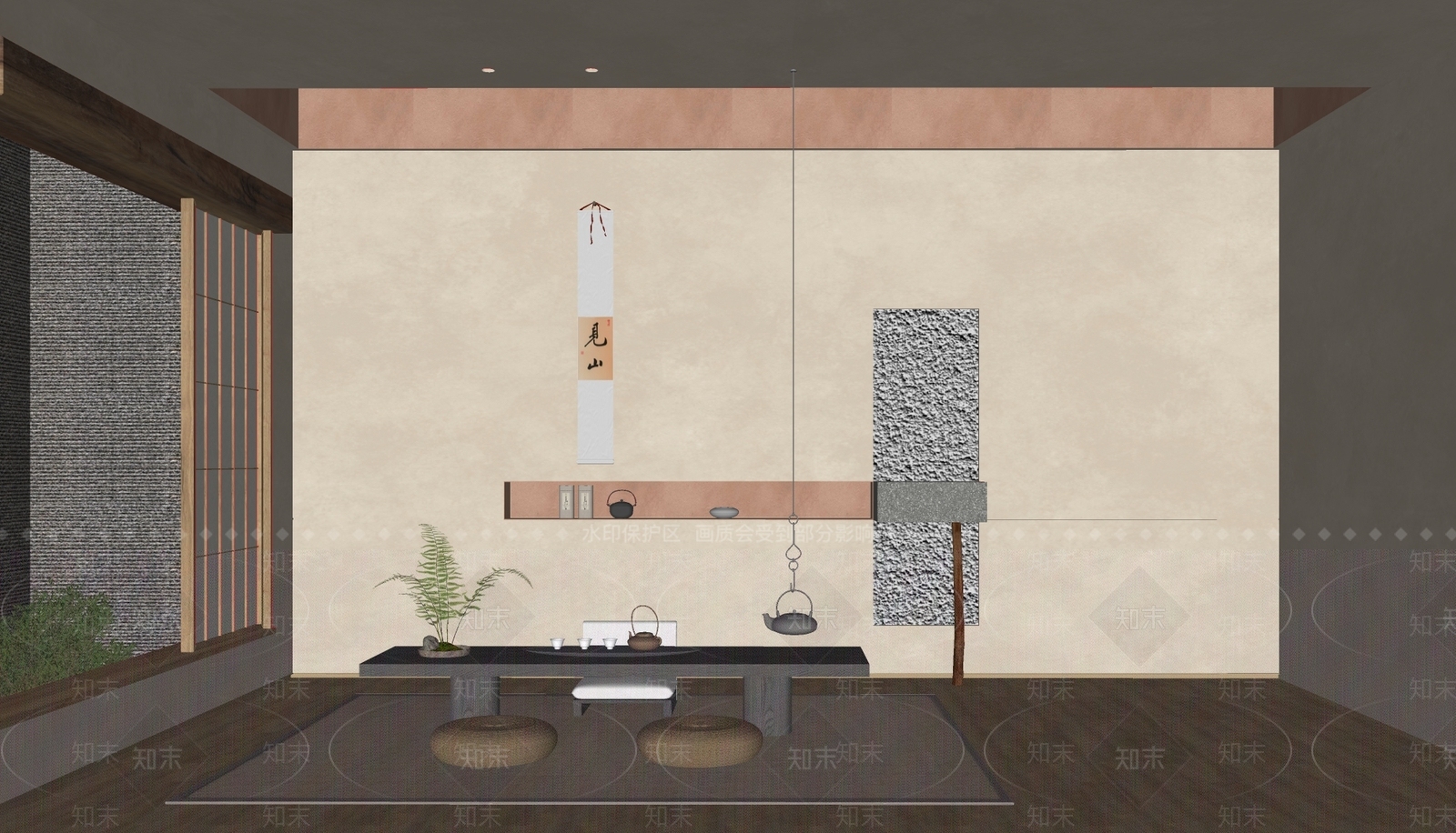 日式茶室SU模型下载【ID:1231434866】
