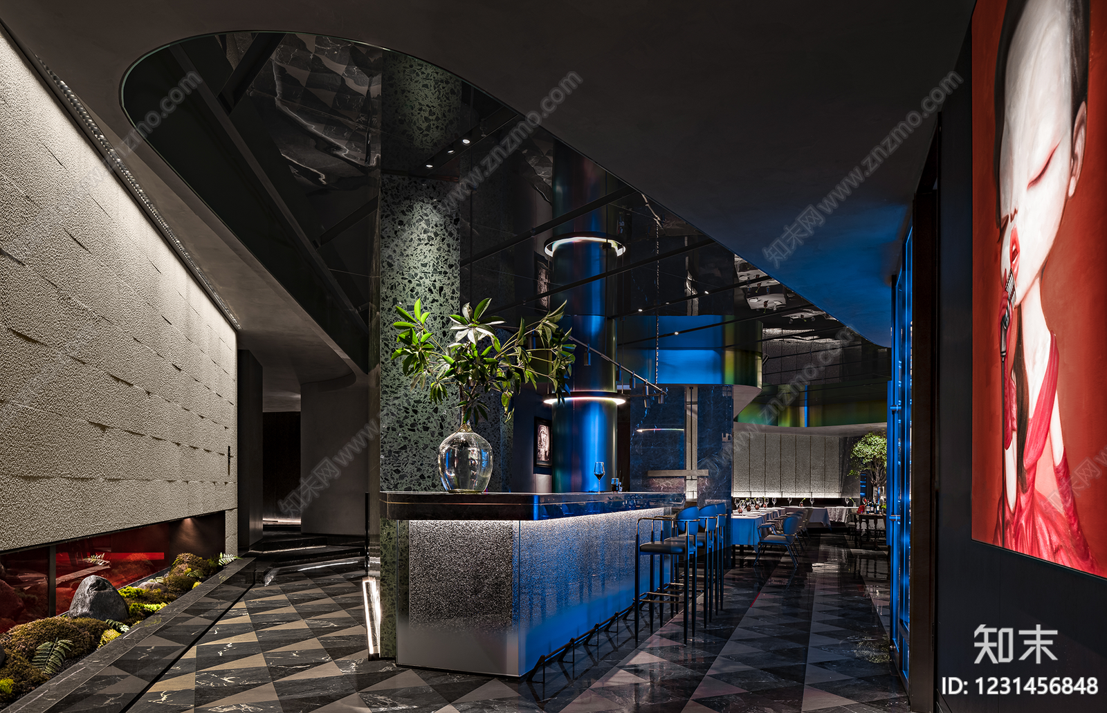 中餐厅cad施工图下载【ID:1231456848】