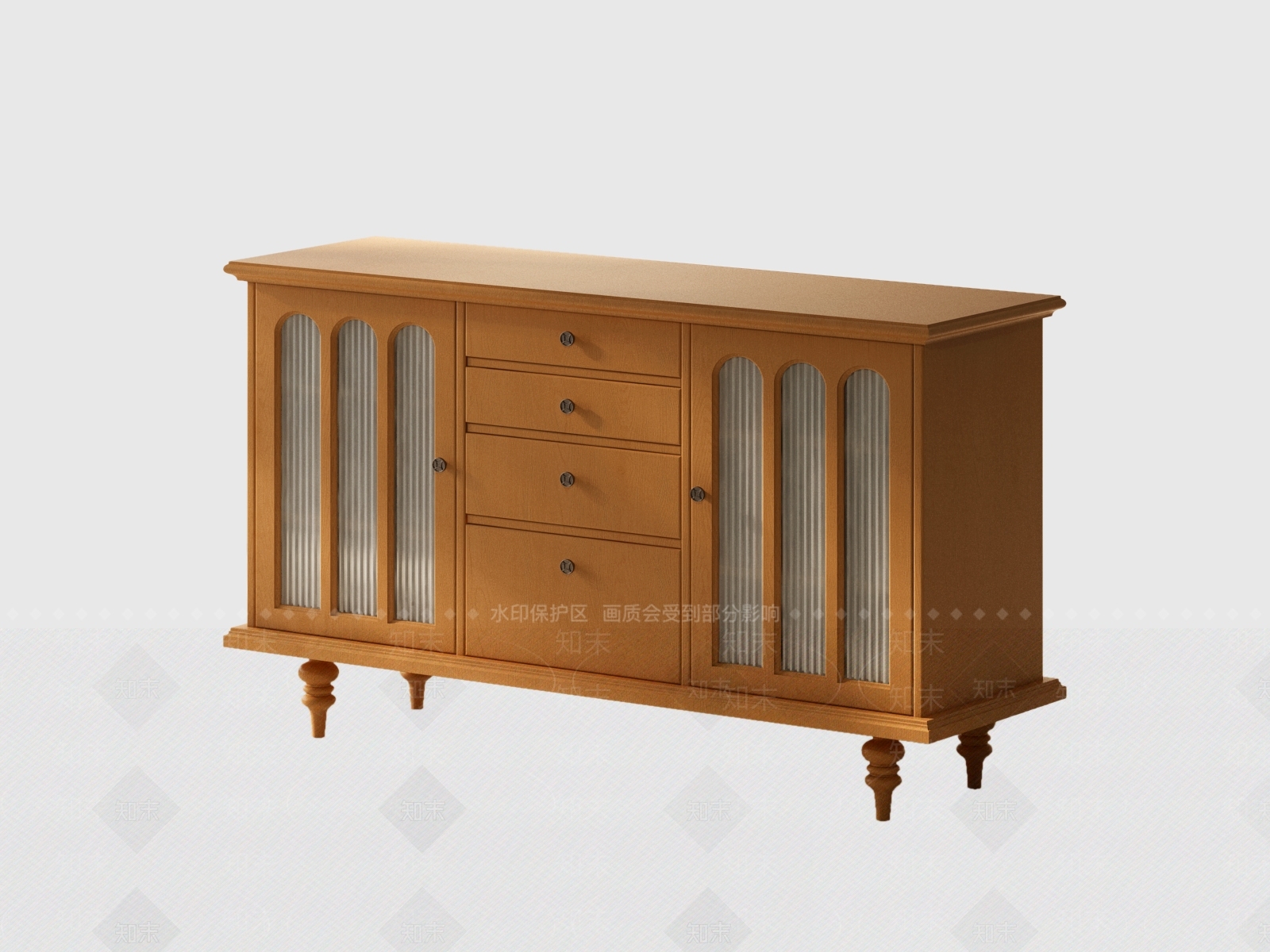 原木风餐边柜3D模型下载【ID:1231458764】