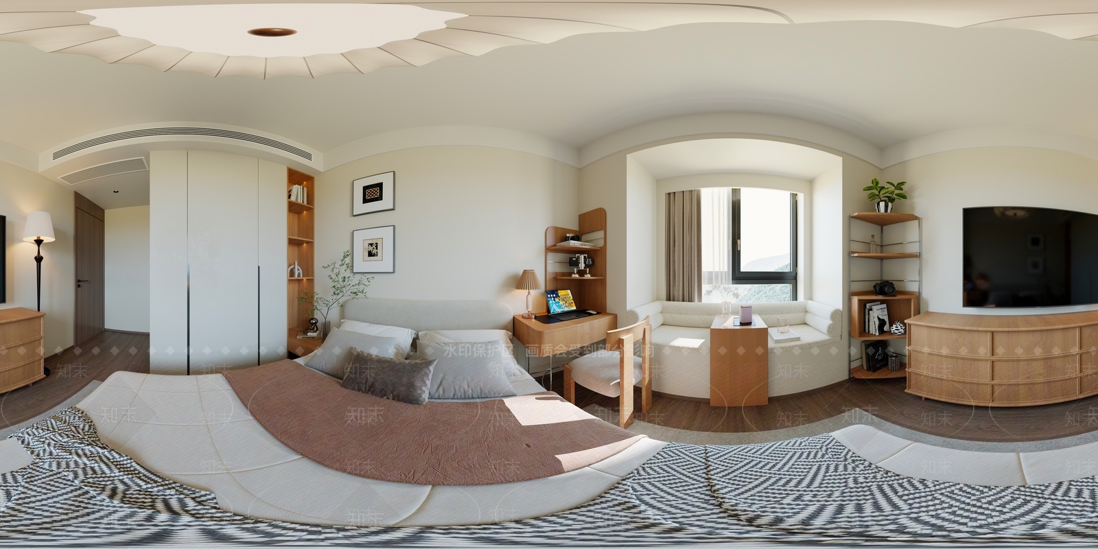 原木风主卧3D模型下载【ID:1231458958】