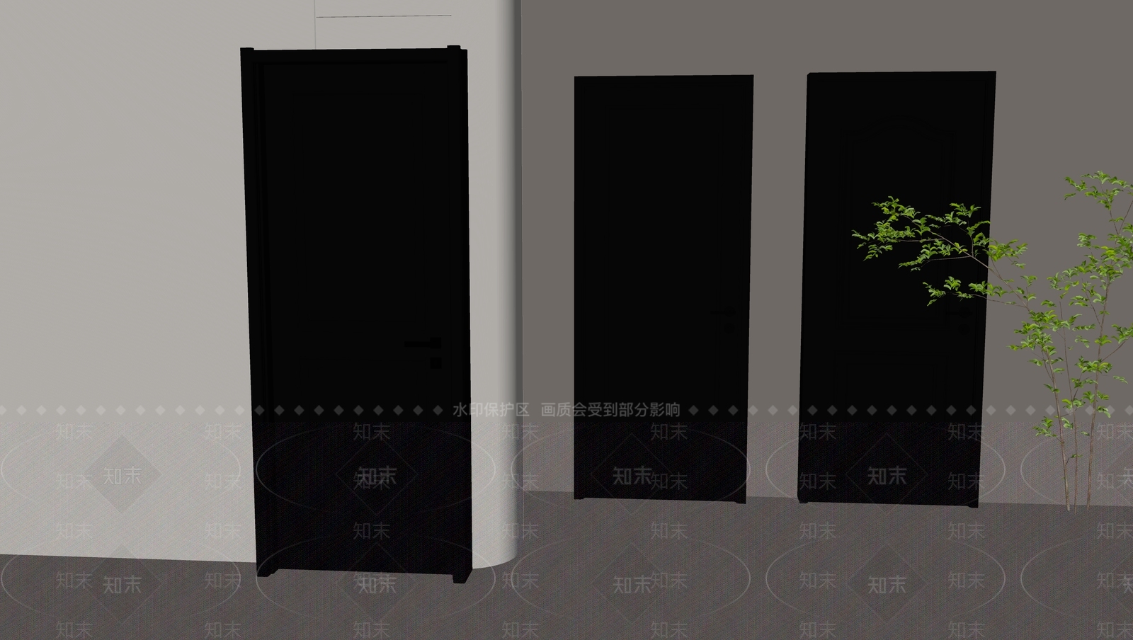 现代简约门把手SU模型下载【ID:1231459967】