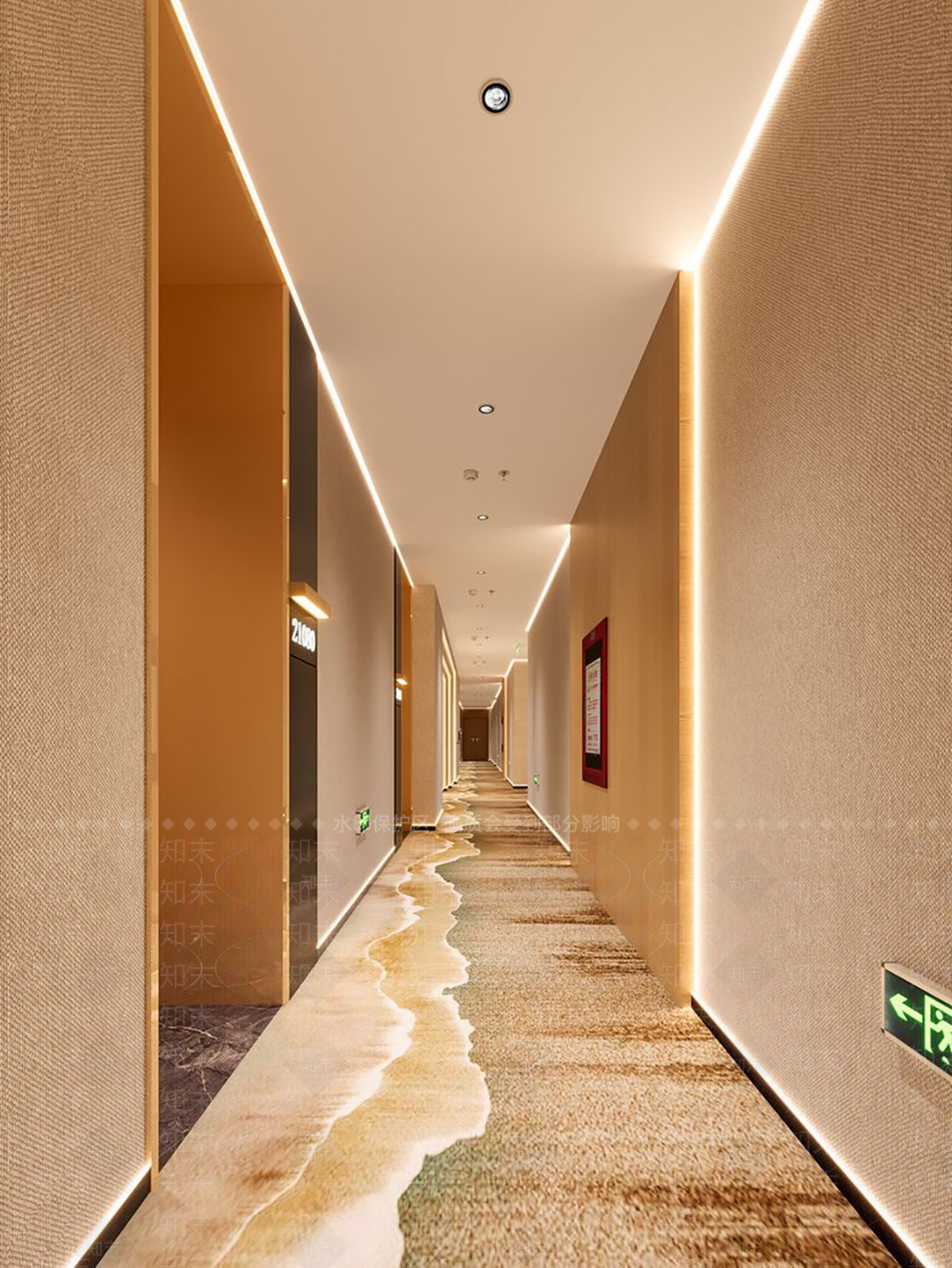 轻奢酒店走廊3D模型下载【ID:1231460709】