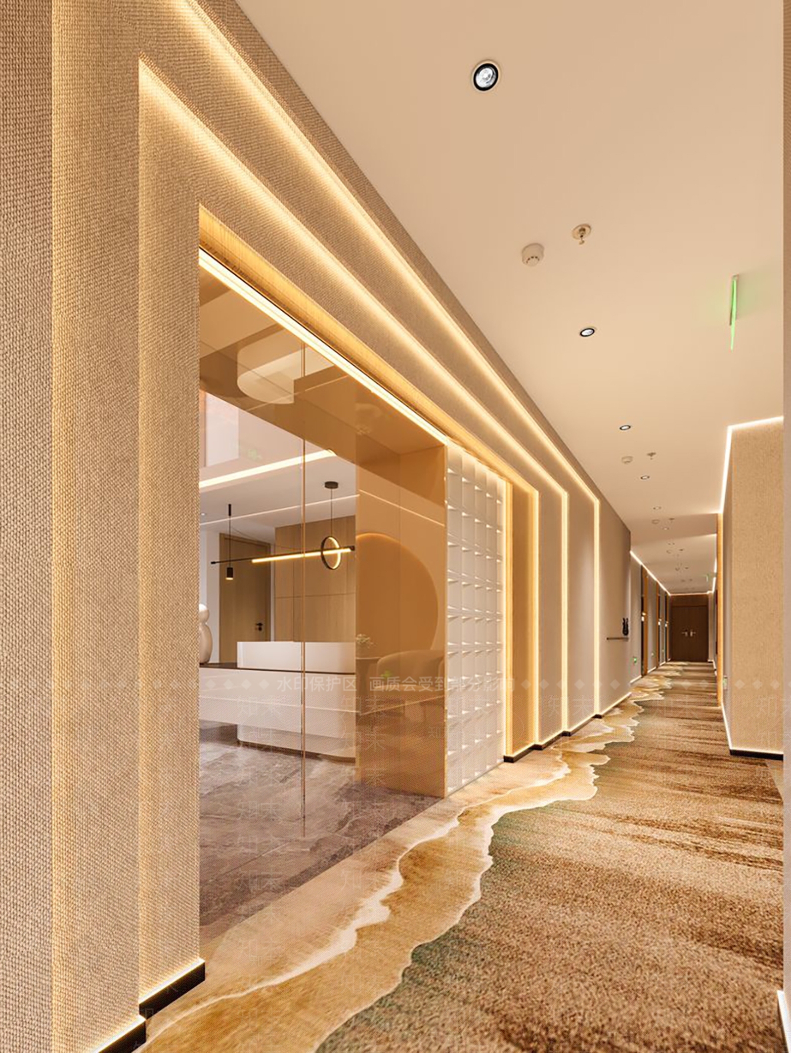 轻奢酒店走廊3D模型下载【ID:1231460709】