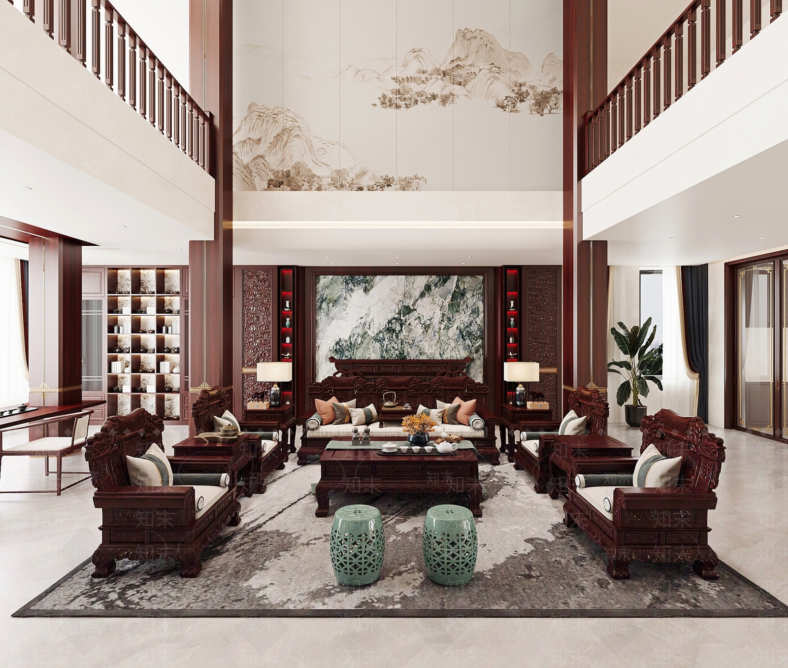 别墅客厅3D模型下载【ID:1231462290】