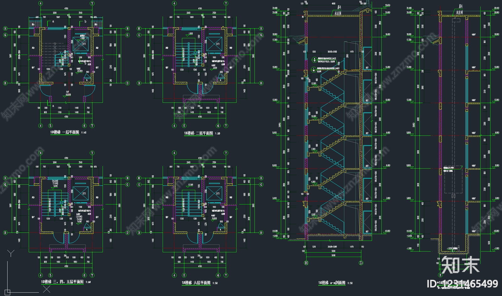 住宅楼建筑cad施工图下载【ID:1231465499】
