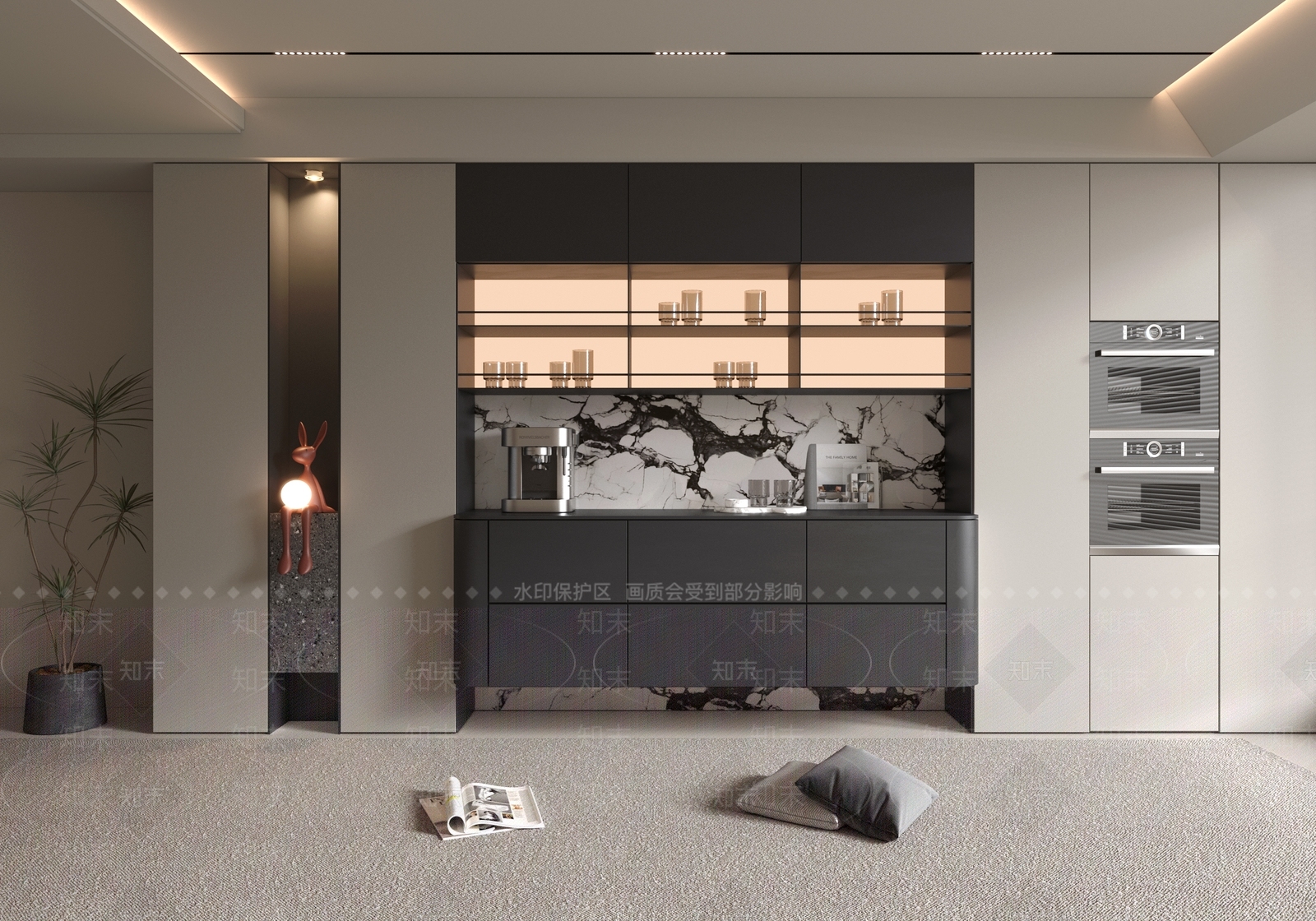 意式极简餐边柜3D模型下载【ID:1231466249】