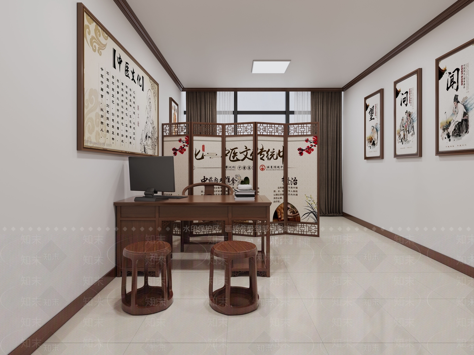 新中式中医馆3D模型下载【ID:1231466338】
