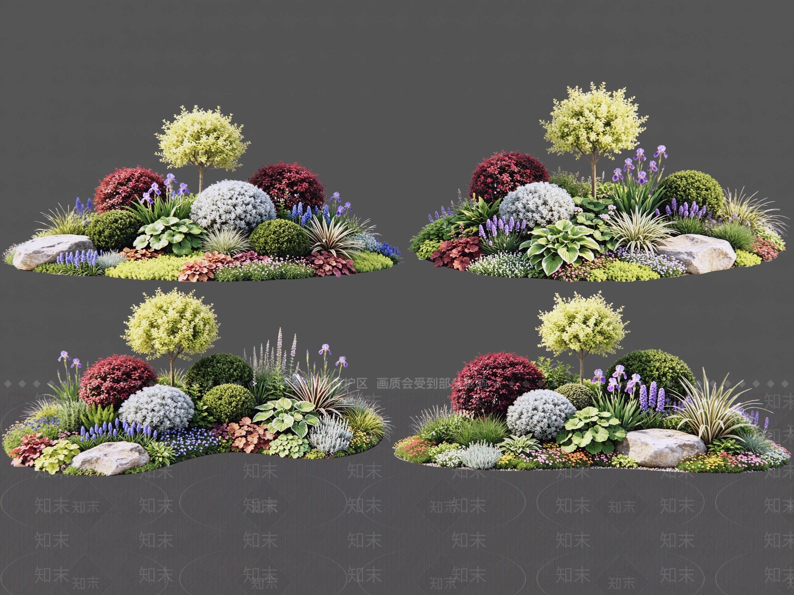 现代主义花境SU模型下载【ID:1231467634】