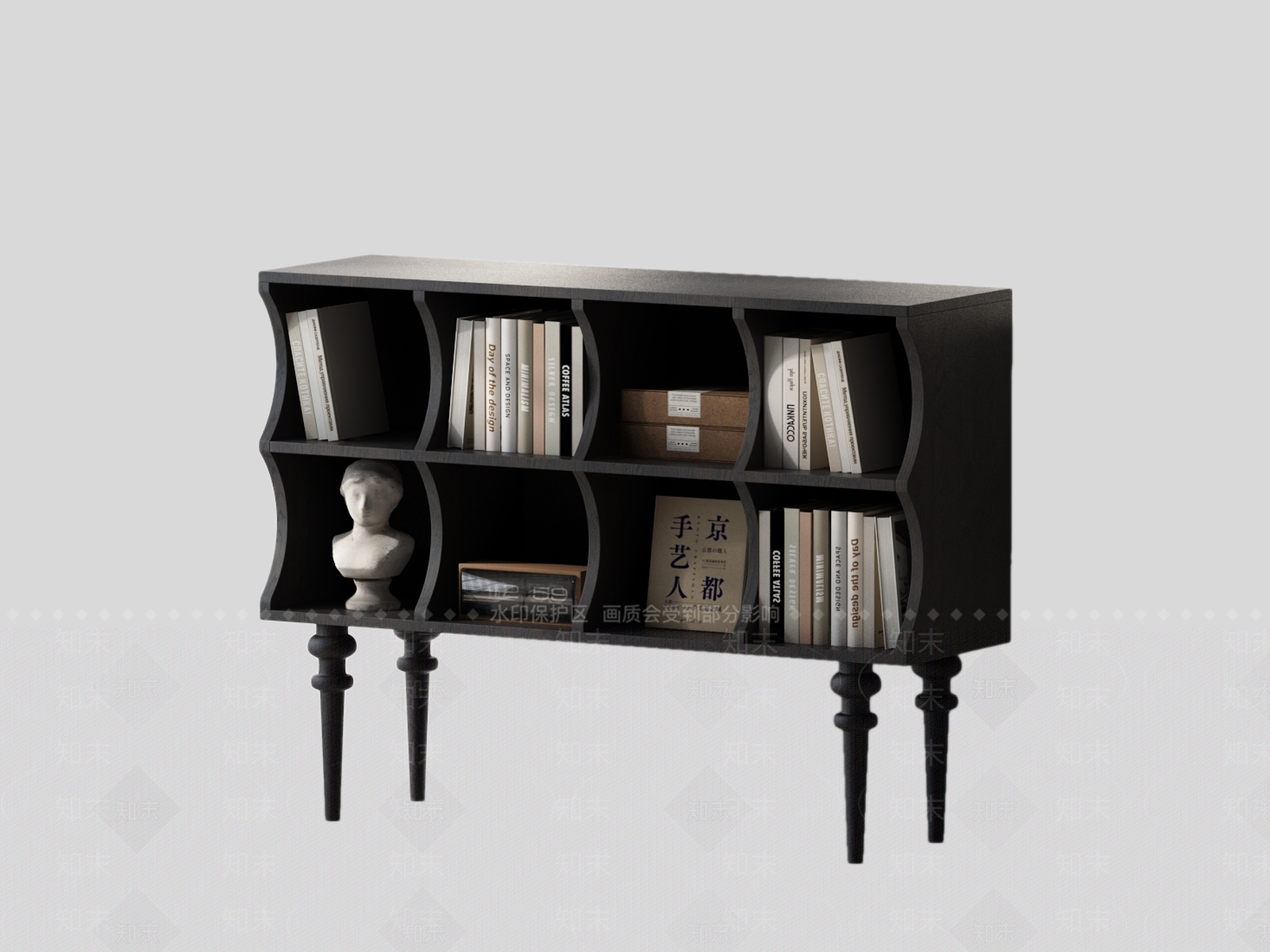 中古风书柜3D模型下载【ID:1231483119】