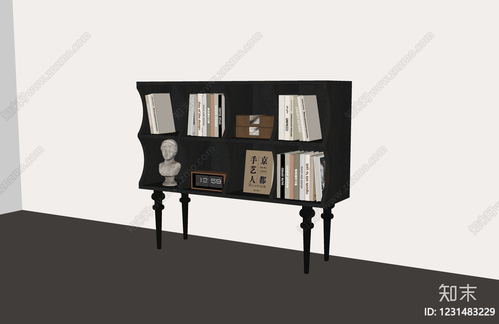 中古风书架SU模型下载【ID:1231483229】