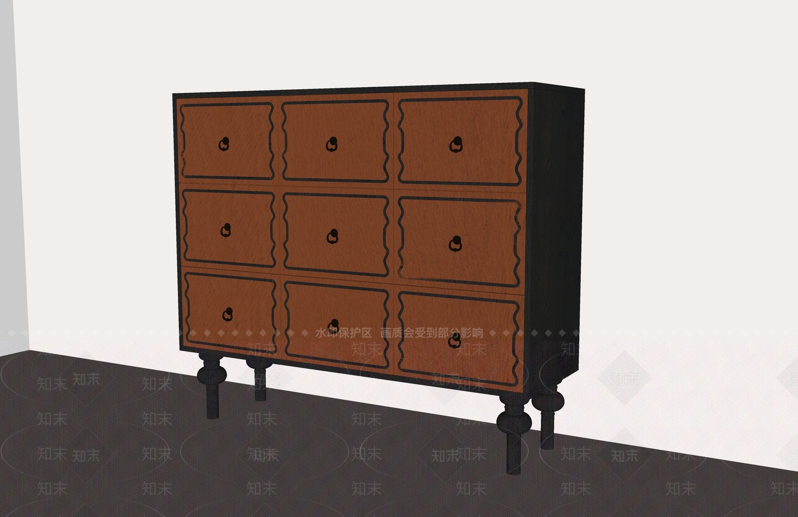 中古风斗柜SU模型下载【ID:1231486359】
