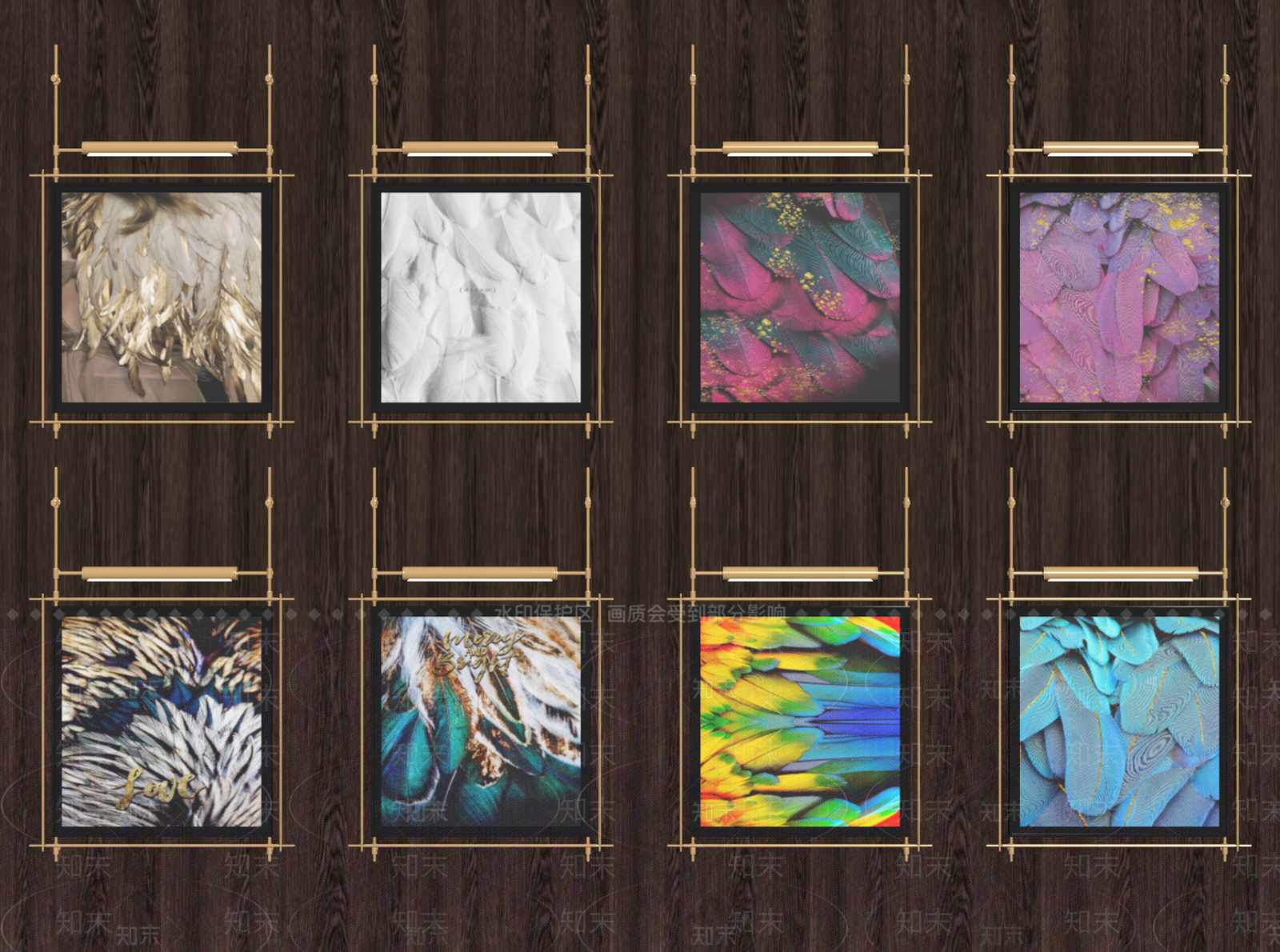 轻奢挂画组合SU模型下载【ID:1231486956】