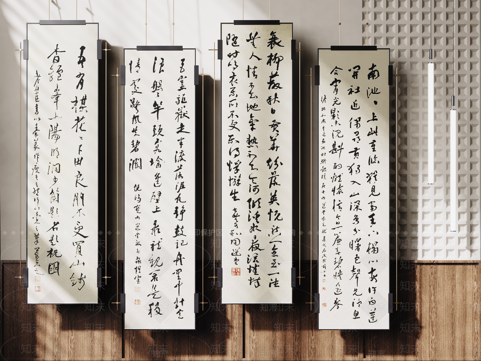 新中式字画3D模型下载【ID:1231487450】