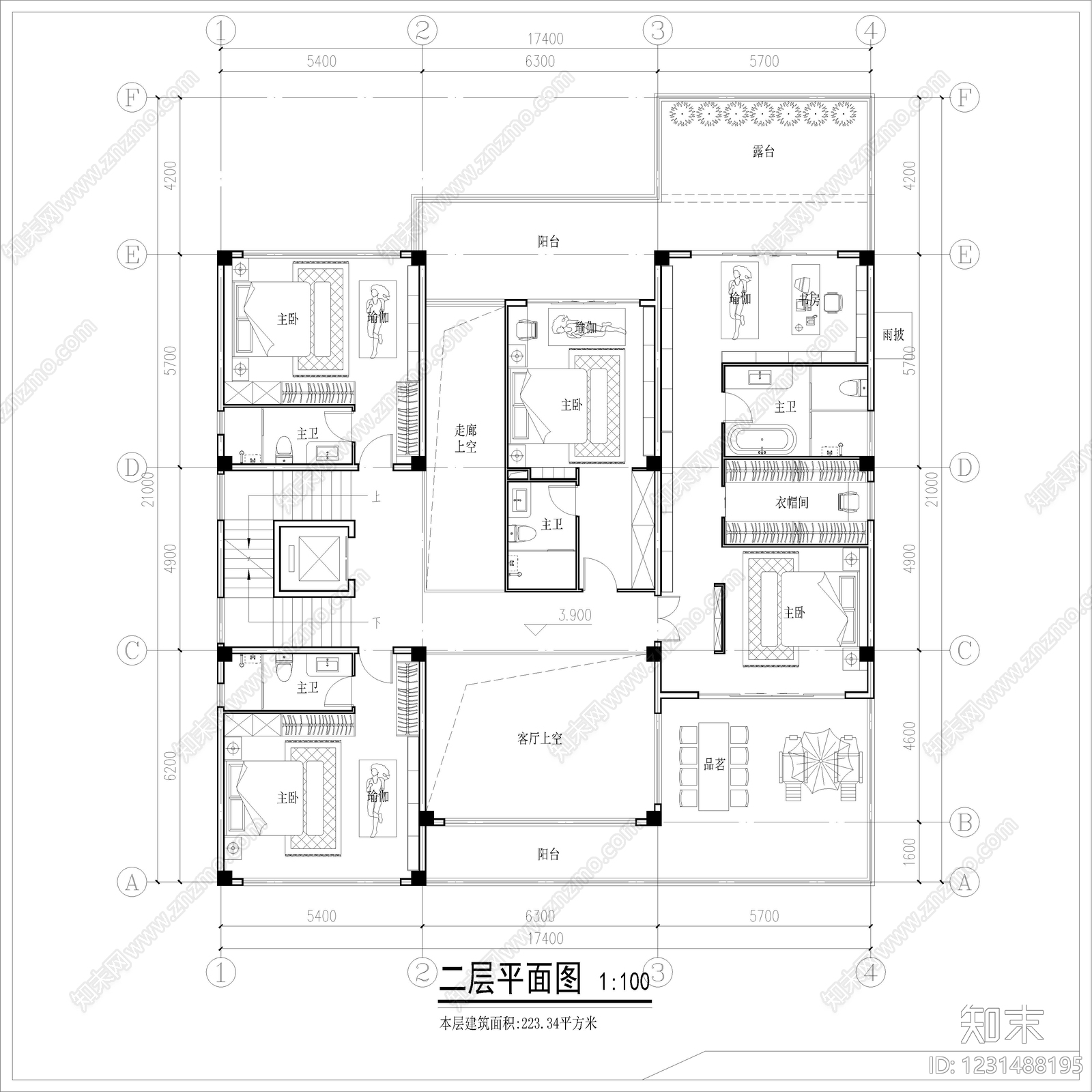 别墅建筑cad施工图下载【ID:1231488195】
