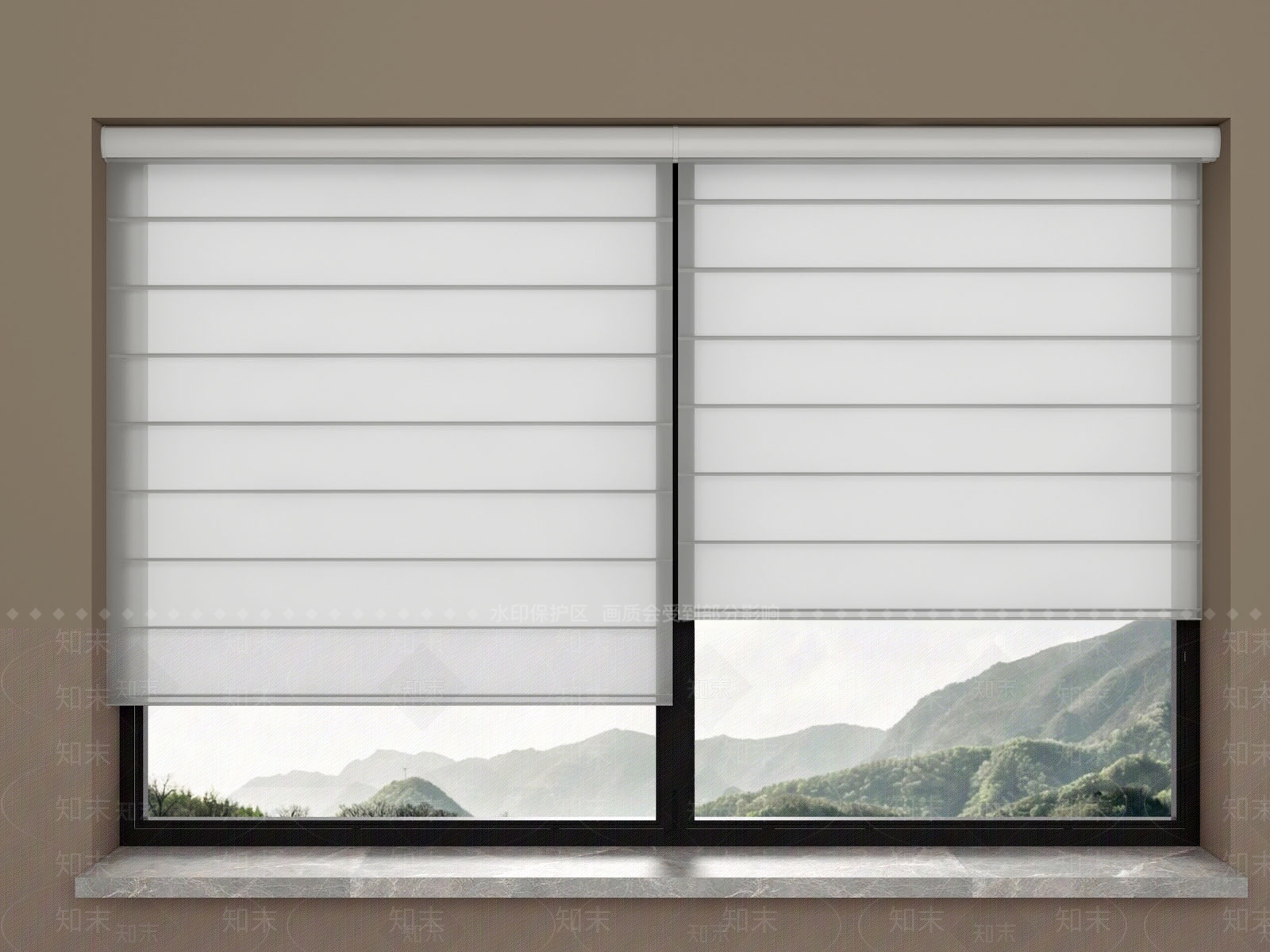 现代简约香格里拉帘3D模型下载【ID:1231489971】