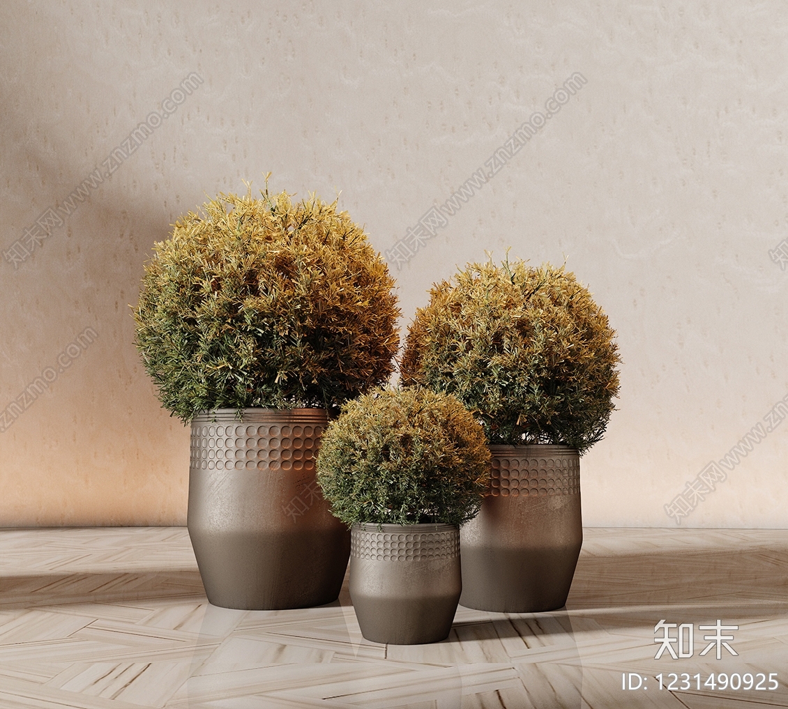 侘寂盆栽3D模型下载【ID:1231490925】