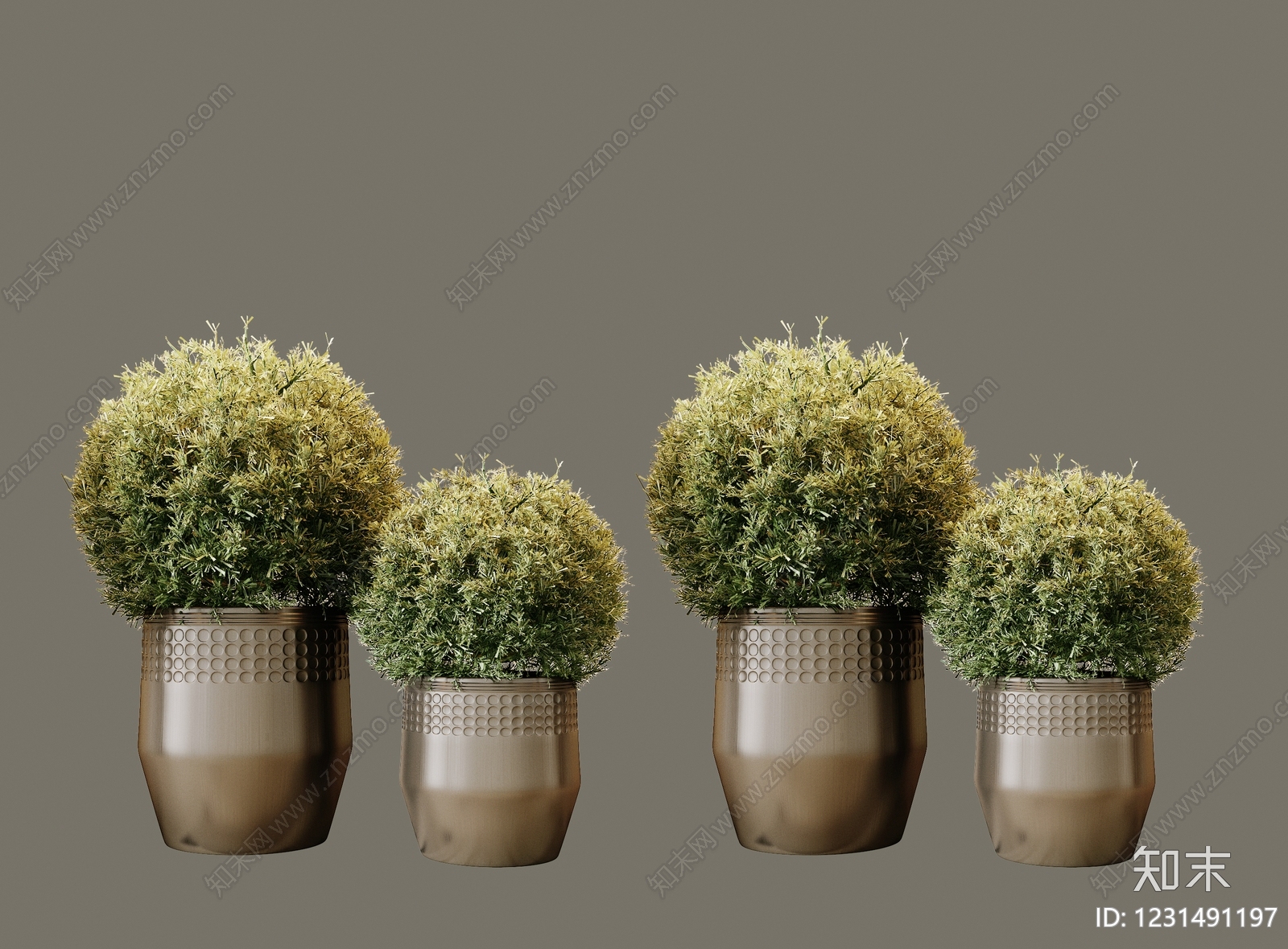 轻奢盆栽3D模型下载【ID:1231491197】