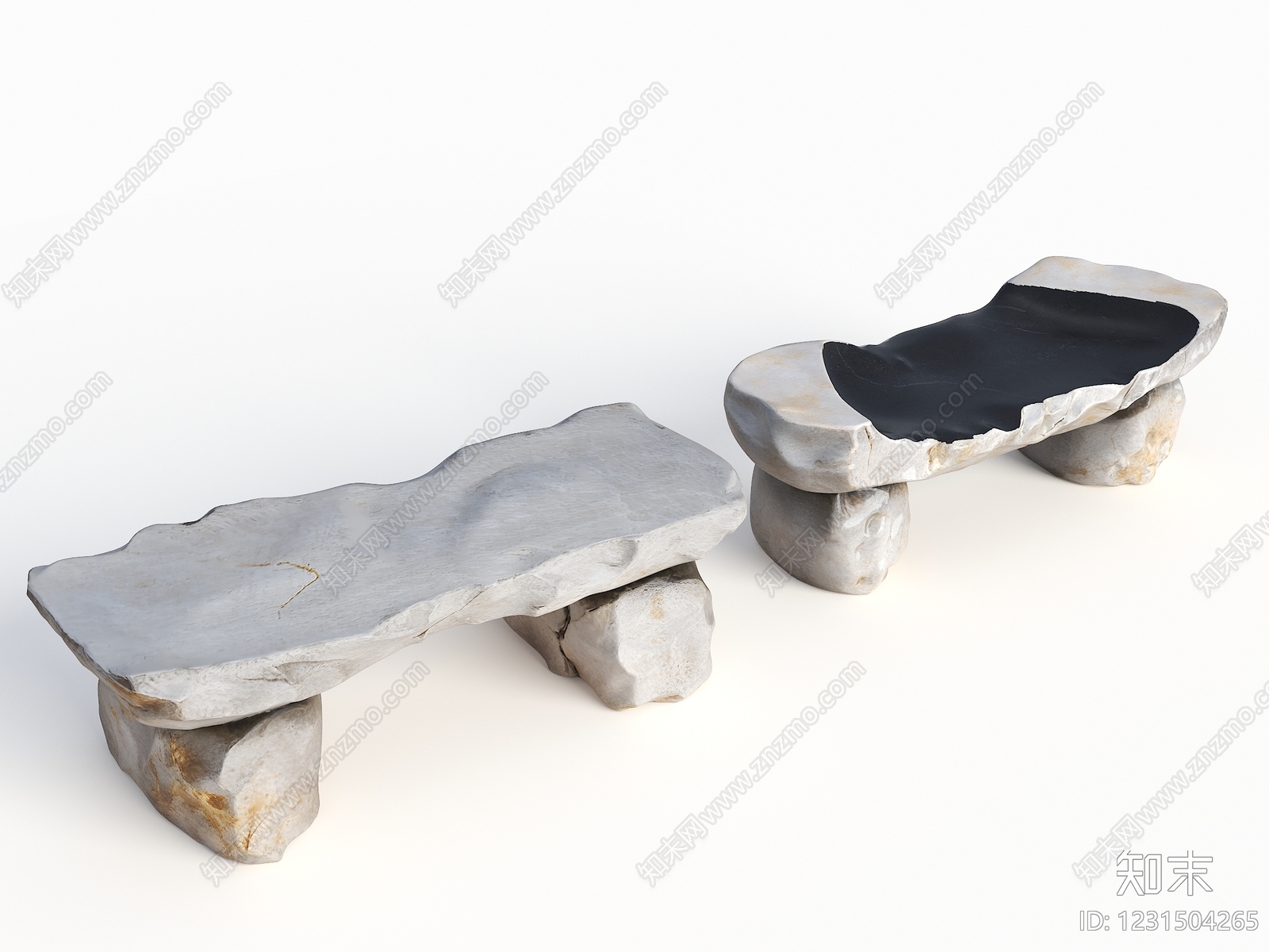 侘寂座椅座凳3D模型渲染效果图