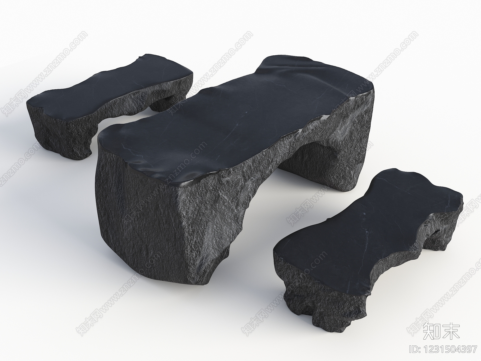 新中式座椅座凳3D模型渲染效果图