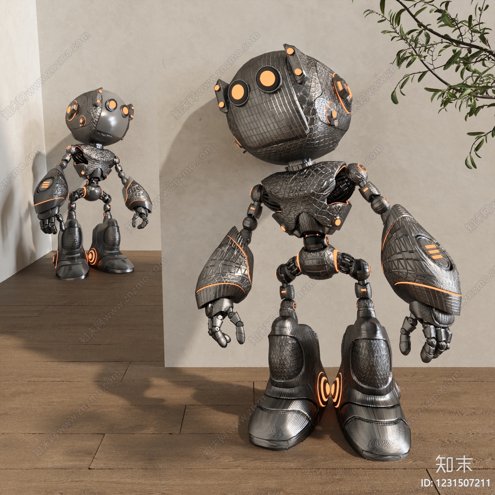 赛博朋克风雕塑摆件3D模型下载【ID:1231507211】