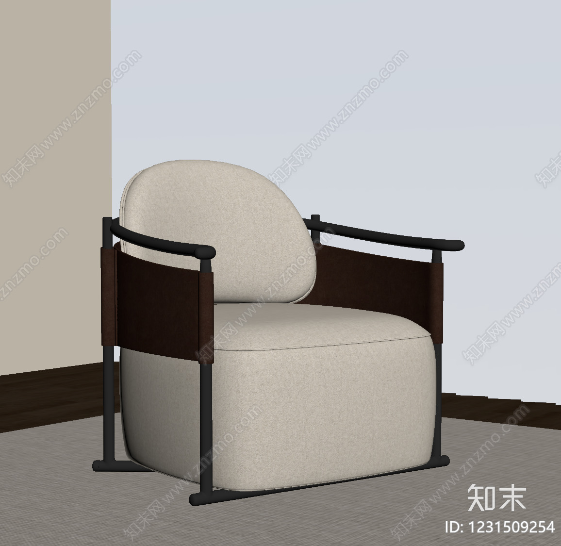 意式极简休闲椅SU模型下载【ID:1231509254】