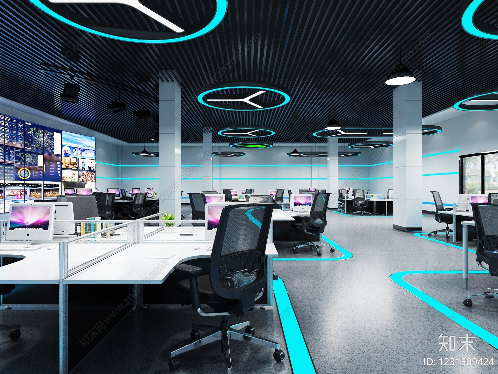 赛博朋克风直播间3D模型下载【ID:1231509424】