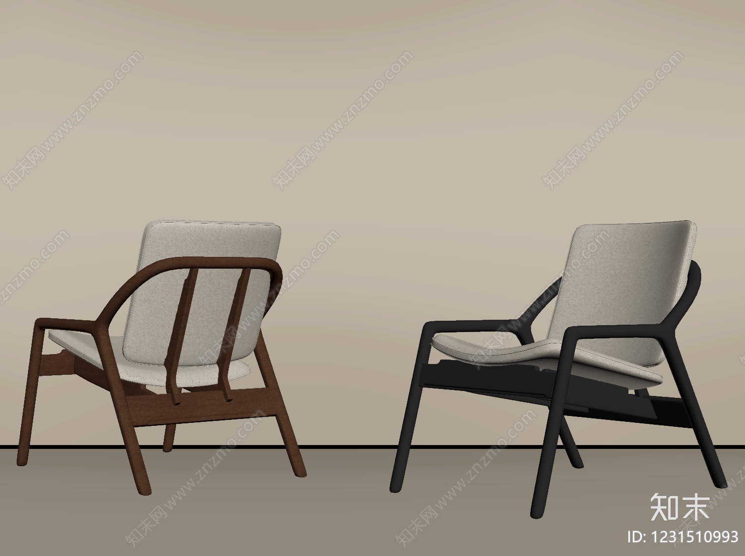 北欧休闲椅SU模型下载【ID:1231510993】