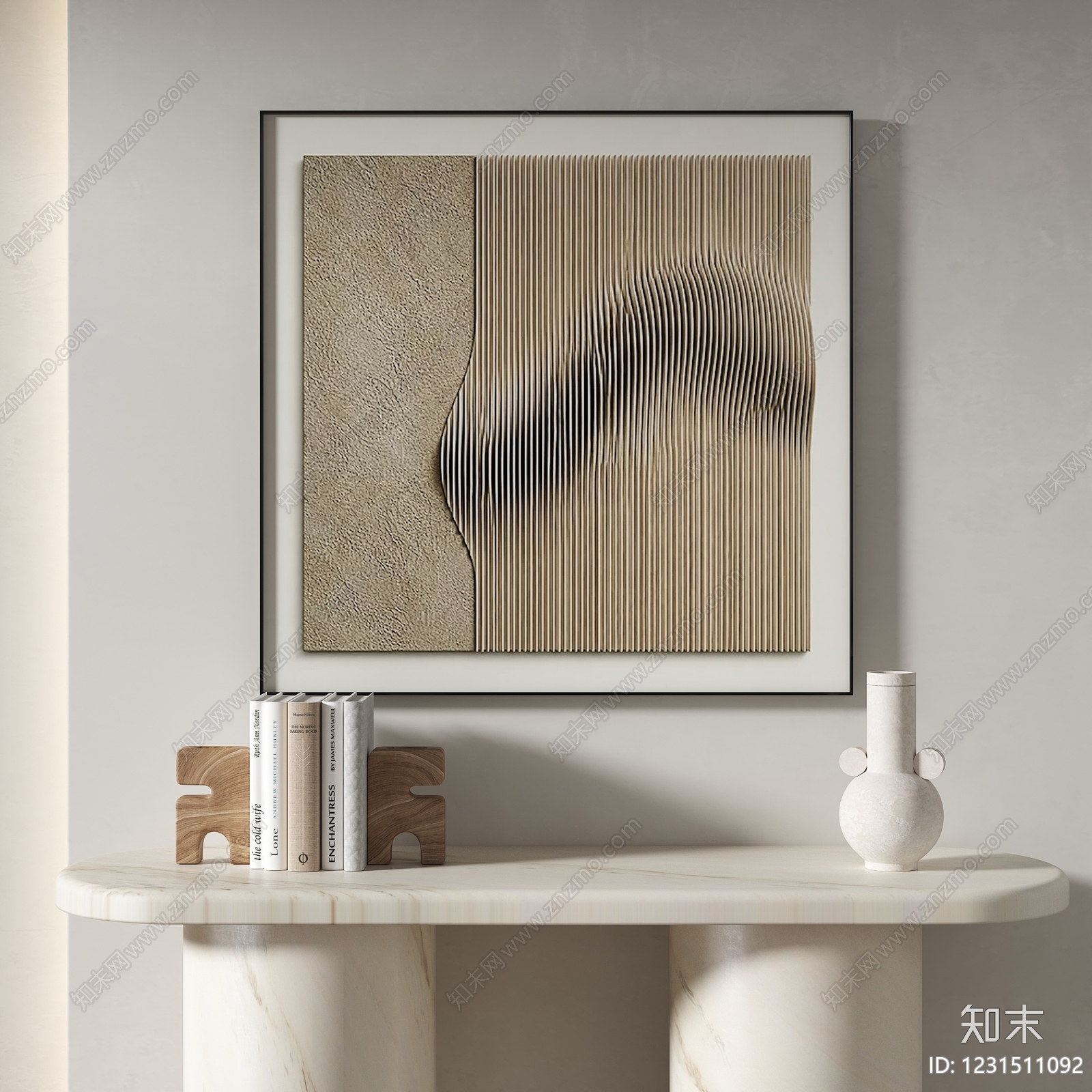 侘寂抽象挂画3D模型下载【ID:1231511092】