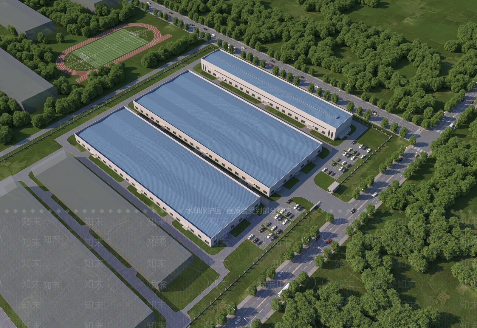 现代主义标准厂房3D模型下载【ID:1231512922】