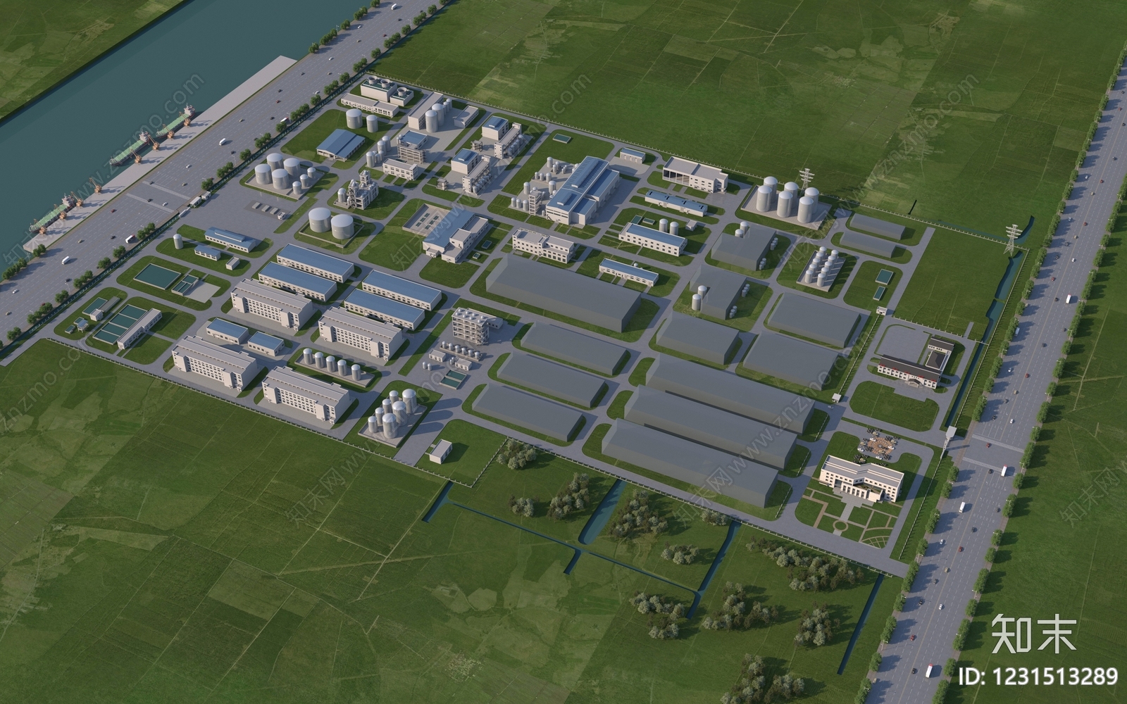 现代主义危险品库3D模型下载【ID:1231513289】