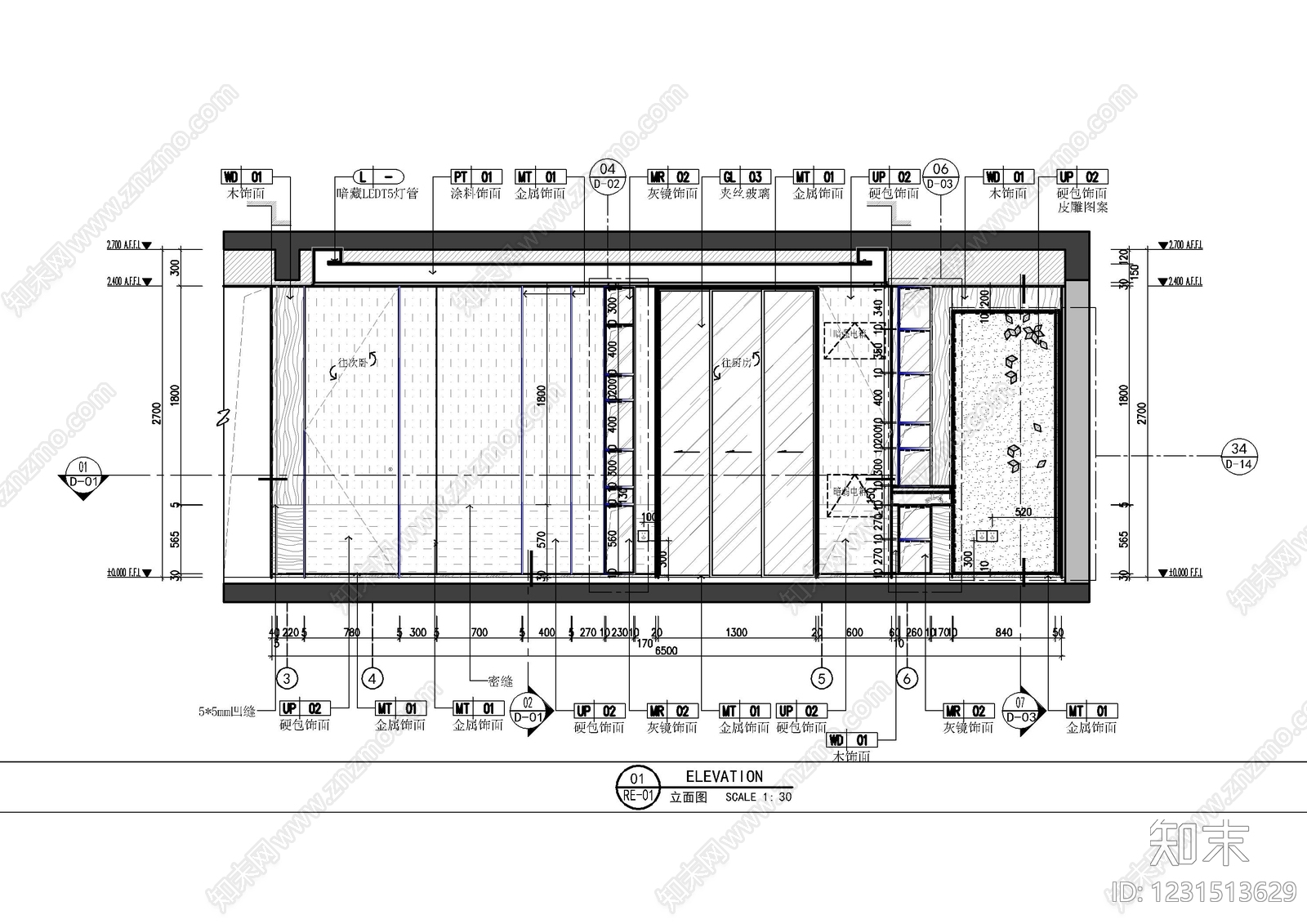家装立面图cad施工图下载【ID:1231513629】